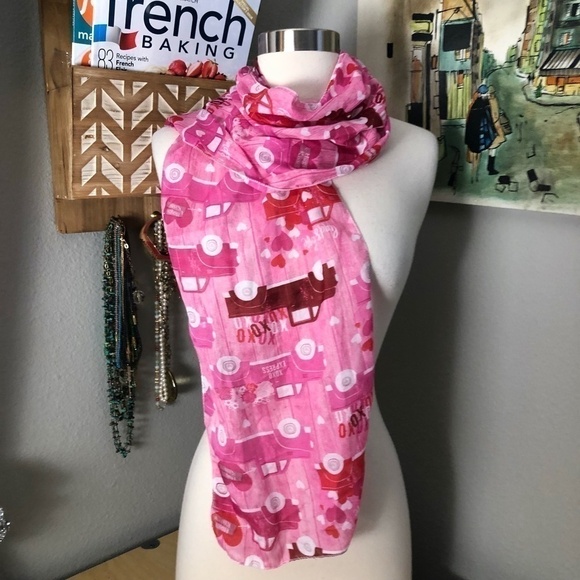 Sweetheart Kisses & Trucks Gauze Scarf - Picture 1 of 6
